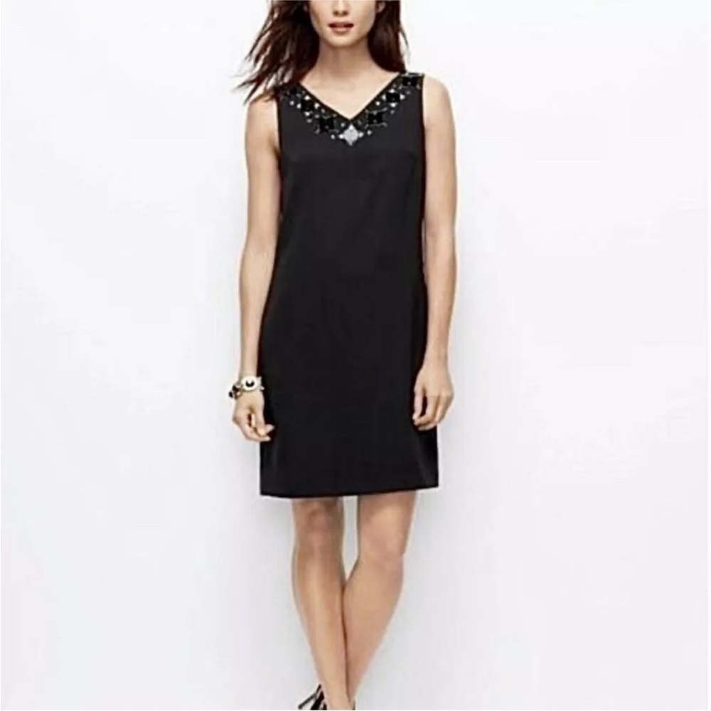 NWOT Ann Taylor Beaded Dramatic Open Back Black-Tie Ready Dress